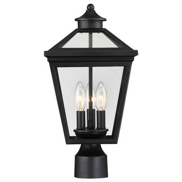 Ellijay 3-Light Outdoor Post Lantern in Black
