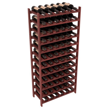 72-Bottle Stackable Wine Rack, Premium Redwood, Cherry Stain/Satin Finish