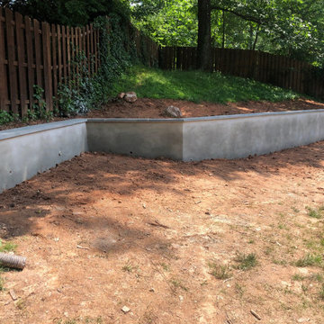 Parged Block Retaining Wall with 2 Inch Thermal Cap in Silver Spring MD