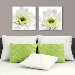 Platin Art's Deco Glass Wall Decor- Daisy - Set of 2 - Wallpaper