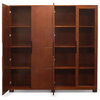 72” Modern Hayes Light Cherry Wood Double Cabinet Storage Unit Glass/Wood Doors