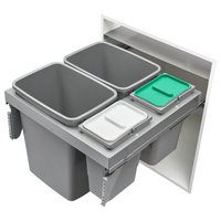 Double 35/8 Quart Steel Top Mount Waste Container