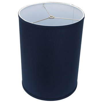 Fenchel Shades 11"x11"x15" Spider Attachment Drum Lamp Shade, Linen Navy Blue