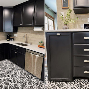 A Charming Black DIY Kitchen With Eye-Catching Details