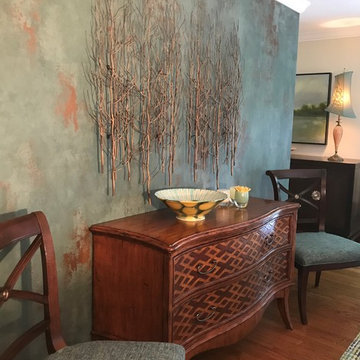 Plaster and metallic accents