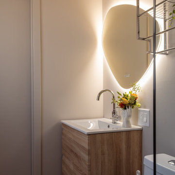 Modern Bathroom Remodel — Floating Vanity, LED Mirror & Frameless Glass Shower
