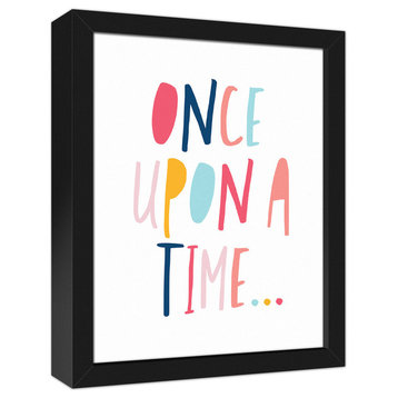 Once Upon a Time Pastel Tones Design 11x14 Black Framed Canvas
