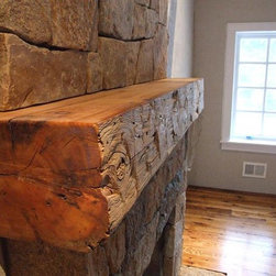 Antique Reclaimed Barn Wood Beam Mantel, Recycled, Distressed, Rustic Beam Surro - Fireplace Mantels