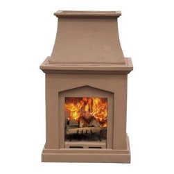 Desert Tan Pedestal Outdoor Fireplace - Outdoor Fireplaces