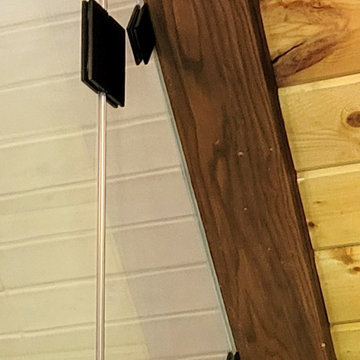Charming Corner Shower in Rustic Bathroom