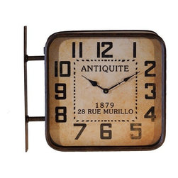 Square Double Sided Hanging Clock - Products