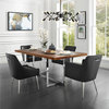 Fergo Dining Chair, Set of 2, Black Leather Pu, Armless, Leg: Chrome