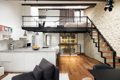 Inspiration pour une salle à manger urbaine.