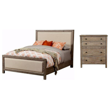 Home Square 2-Piece Set with Classic California King Bed & 4 Drawer Chest
