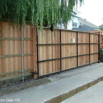 Cedar Fence Automatic Sliding Gate