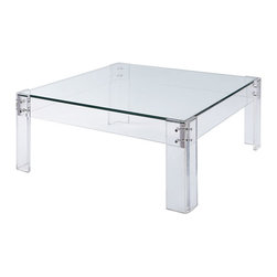 Acrylic Table with Glass - Coffee Table - Coffee Tables