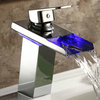 Led Color Changing Vessel Sink Waterfall Faucet