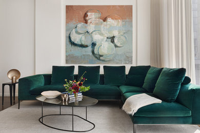 Living room - contemporary living room idea in New York