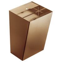 Karran Cinox Stainless Steel Rectangular Pedestal Sink, Brushed Copper
