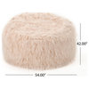 GDF Studio Lycus Faux Fur Bean Bag Chair, Pastel Pink