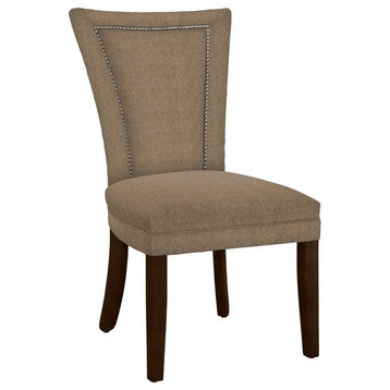 Modern Hekman Woodmark Jeanette Dining Chair With Dark Nickel Nailhead Trim
