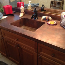 Copper vanity with integrated sink - Kitchen And Dining Furniture