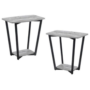 (Set of 2) Graystone End Table in Faux Birch