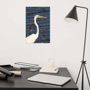 Great White Egret Wildlife Photography Unframed Wall Art Print, 12" X 18"