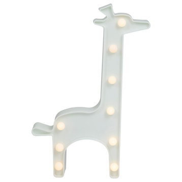 11.5" LED Lighted White Giraffe Marquee Wall Sign