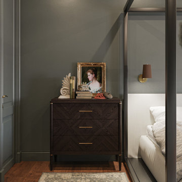 Velvety embrace of a dark green bedroom