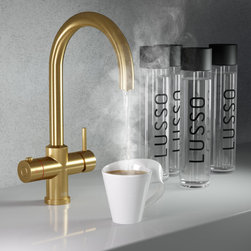 Filtrata Brushed Gold 4 in 1 Boiling Water Kitchen Tap - Kitchen Taps