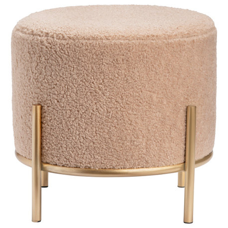 Zanella Cream Sherpa Stool