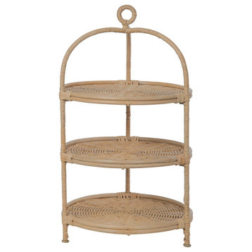 Wicker 3, Tier Serving Plate Rack and Cake Stand