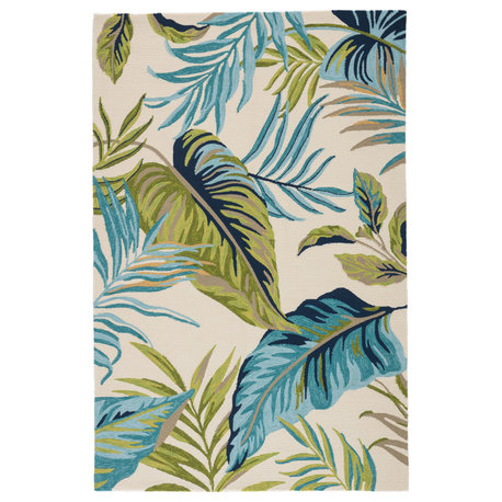 Jaipur Living Fraise Indoor/Outdoor Floral Blue/Green Area Rug, 2'x3'