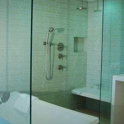 Island Stone Linear Glass Bathroom 2 - Tile
