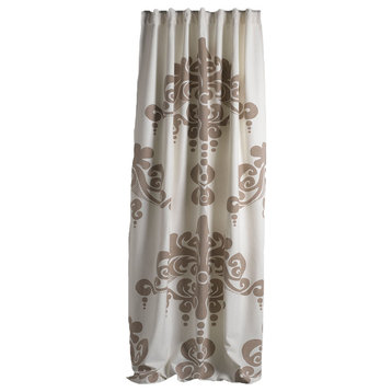 Enchantique Ivory and Sand Cotton Window Curtain, 54"x108"