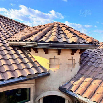 Custom Mediterranean-style Gutter Installation