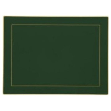 Lady Clare Continental Placemats, Screened Bottle Green, 15.5x11.5", Set of 4