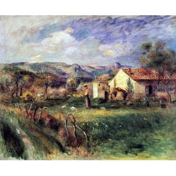 Pierre Auguste Renoir Young Woman Standing near a Farmhouse in Milly Wall Decal