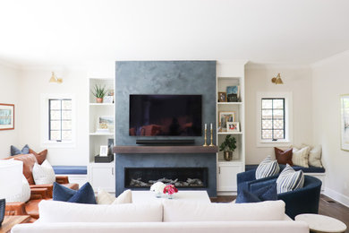 Example of a transitional living room design in Sacramento