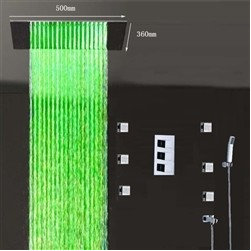 Nariman Recessed Color Changing Water Powered Led Shower w/Adjustable Body Jets - Showerheads And Body Sprays