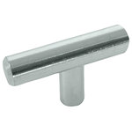 Laurey - Steel T-Bar Knob - Polished Chrome - 2" - Laurey is todays top brand of Decorative and Functional Cabinet Hardware!  Make your home sparkle with our Decorative Knobs and Pulls, or fix up your cabinets with our Functional Hardware!  Cabinets feel better when Laurey's on them!