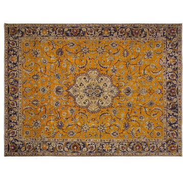 Antique Persian Solano Orange/Blue Wool Rug - 9'11'' x 12'6''