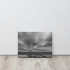 Coastal Abstract Canvas Art: Windy Beach Black & White Print, 12" X 16"