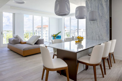 Photo of a modern dining room in Miami.