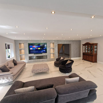 Front View Mediawall Fire and Venetian Plastering