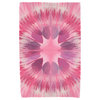 Shibori Burst, Geometric Print Beach Towel, Pink