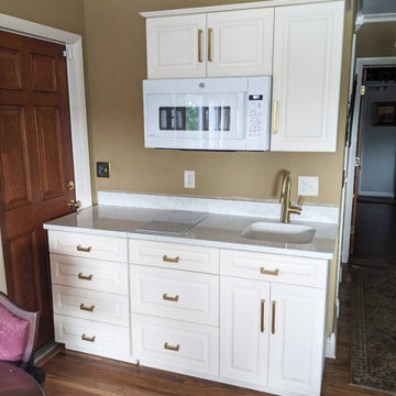 Custom Traditional Raised Panel Kitchenette with Quartz Countertop