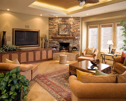 Stone Corner  Fireplace  Ideas Pictures Remodel and Decor