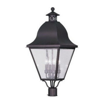 Livex Lighting 4 Light Black Outdoor Post Lantern - 2548-04